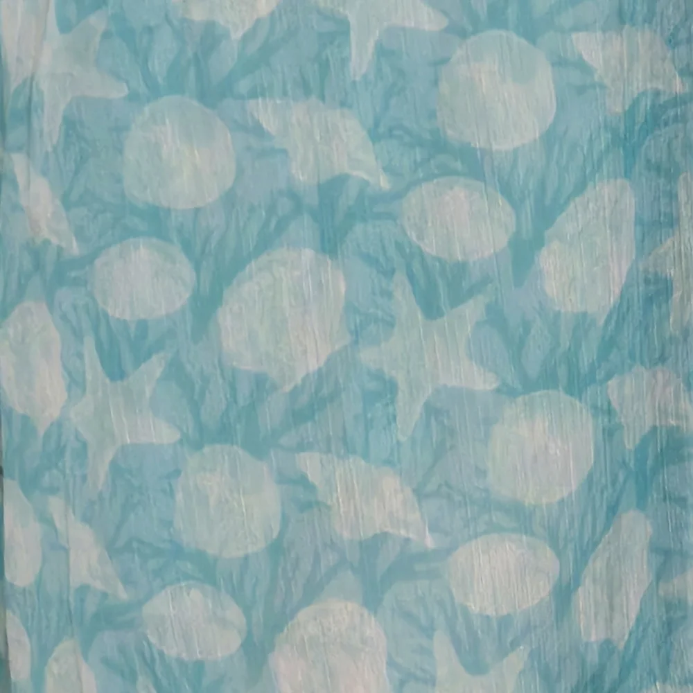 Just (Bee) Aqua Blue Seashell Beach Swim Coverup Sheer - Adjustable / One Size - Picture 5 of 12